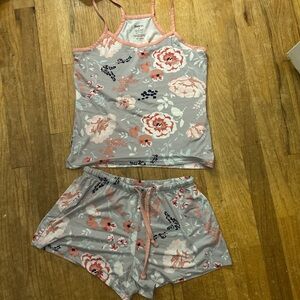Born Floral Pajama Set - Gray and Pink
